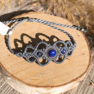 Bracelet bleu grisé & Lapis Lazuli