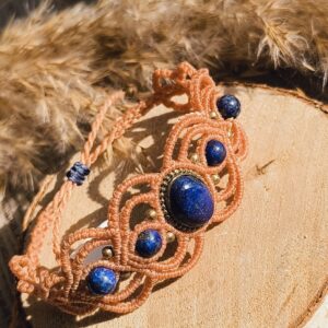 Bracelet Orange & Lapis Lazuli