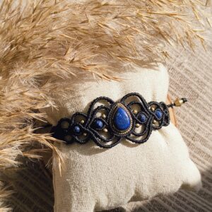 Bracelet Noir & Lapis Lazuli