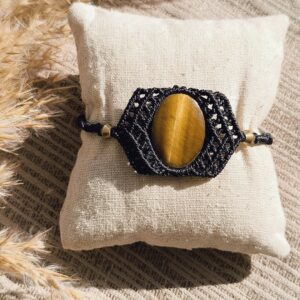 Bracelet noir & Oeil de tigre