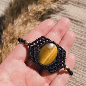 Bracelet noir & Oeil de tigre