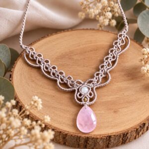 Collier Nomade – Quartz rose